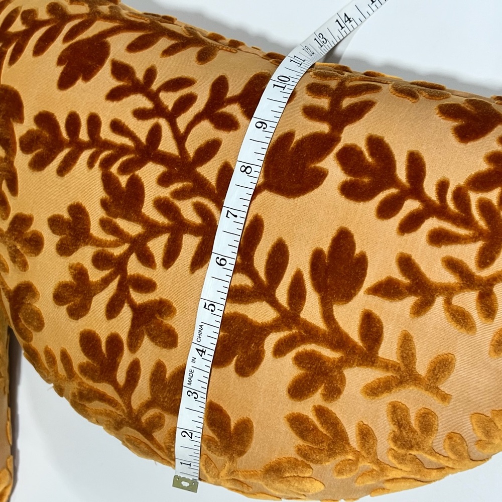 Velvet Burnout Retro Floral Half Round Pillows (Set Of 2) - Picture 12 of 12